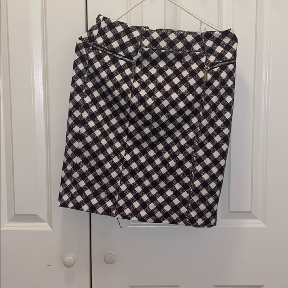 Michael Kors checkered black and white mini skirt